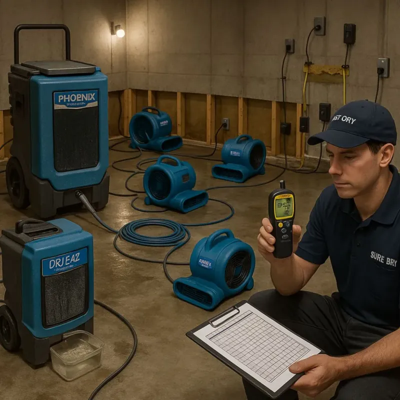 Structural Drying and Dehumidification process in Northfield, NH